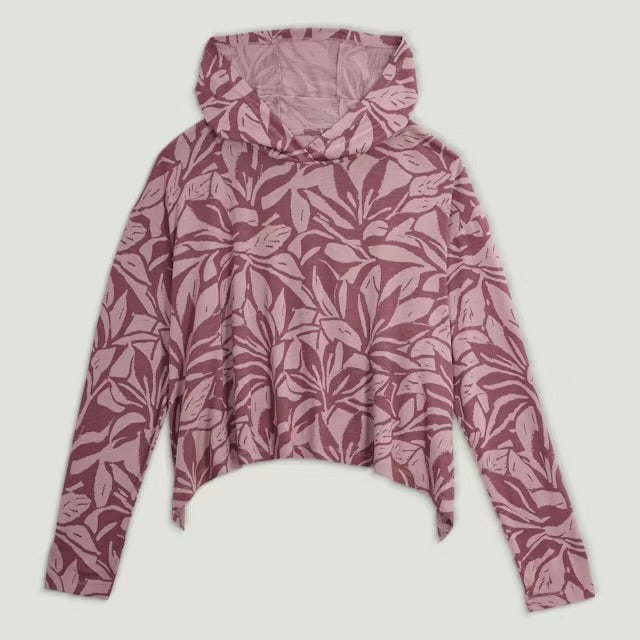Free Fly Women's Bamboo Lightweight Cropped Hoodie - Canopy Print Fig