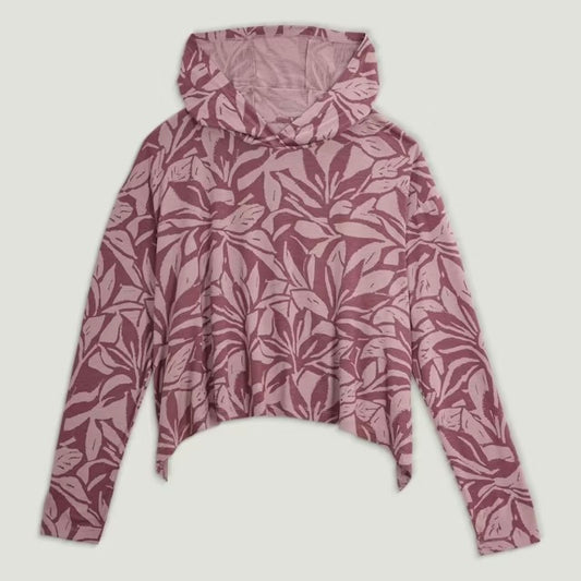 Free Fly Women's Bamboo Lightweight Cropped Hoodie - Canopy Print Fig
