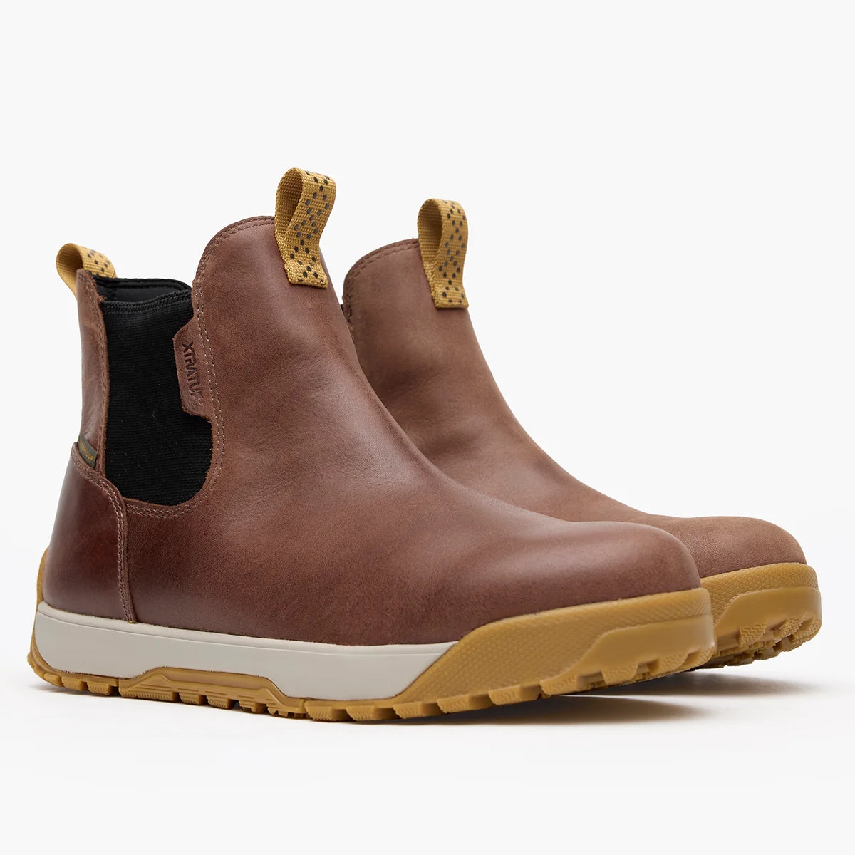 XTRATUF Men's Waterproof Leather Ankle Deck Boot in Earth Brown