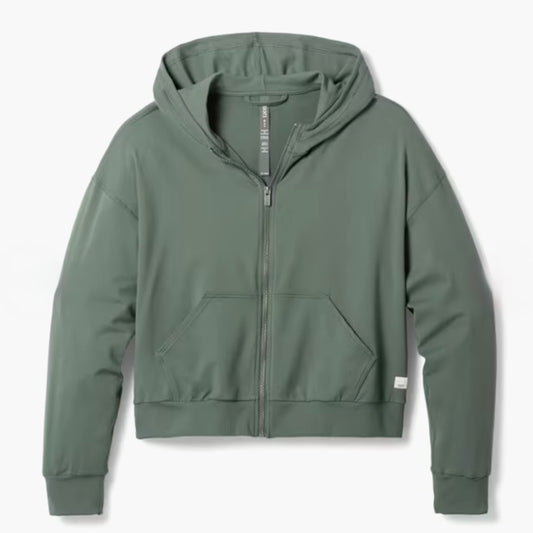 Vuori Women's Halo Modern Full Zip Hoodie Agate Green