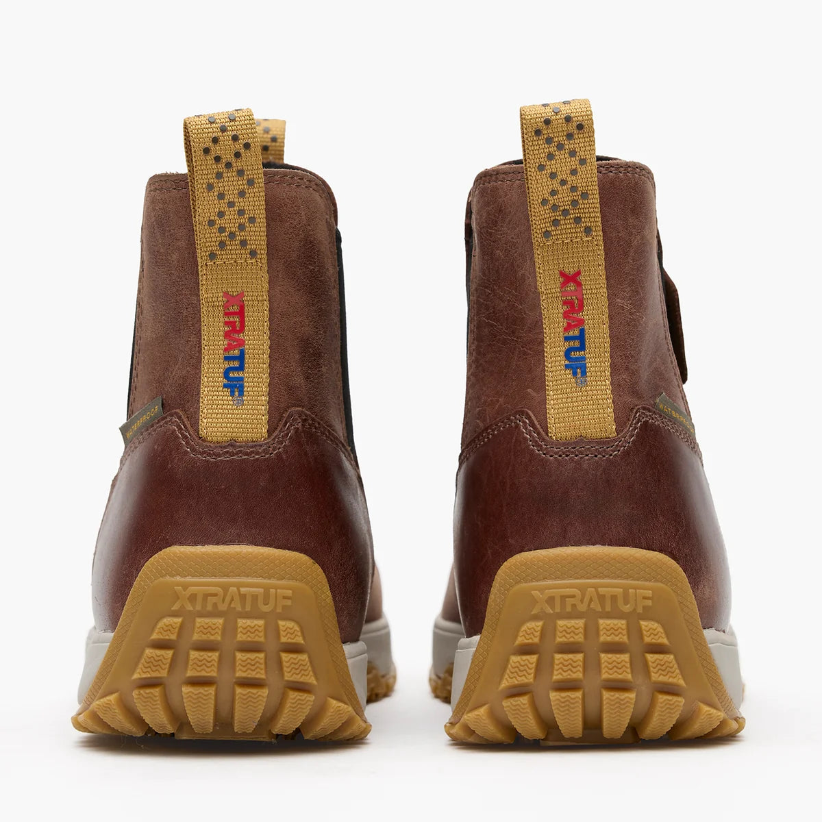 XTRATUF Men's Waterproof Leather Ankle Deck Boot in Earth Brown