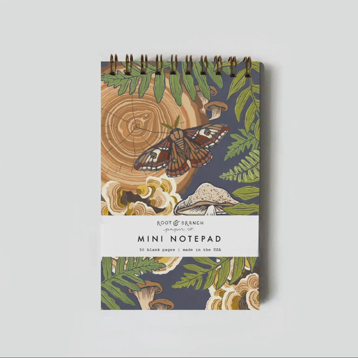 Root & Branch Paper Co Mushroom Grove Mini Spiral Notepad