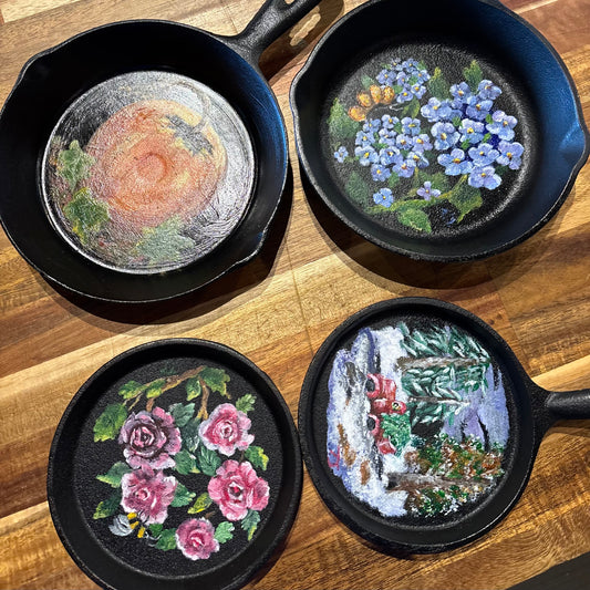 Hand Painted Cast Iron Pan