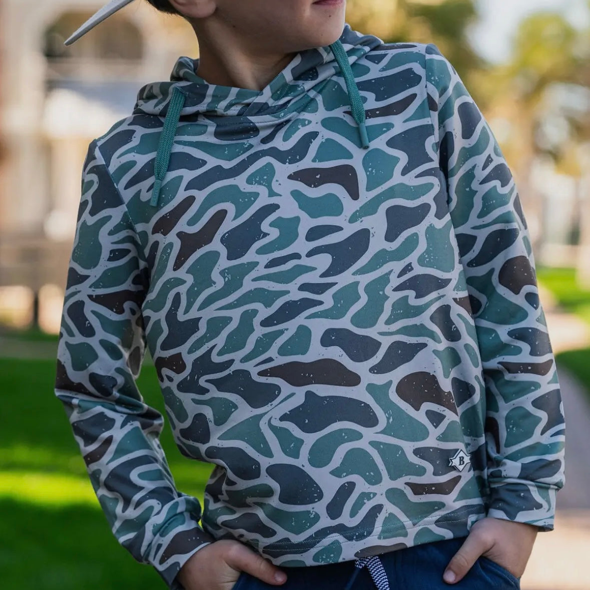 Burlebo Youth Performance Hoodie - Retro Duck Camo