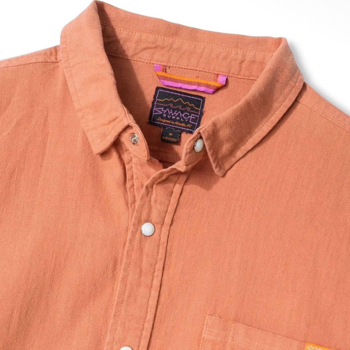 Savage Supply Terracotta Linen Ramblin' Button-Down