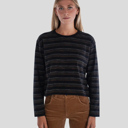 Jetty Barque Stripe Tee - Black