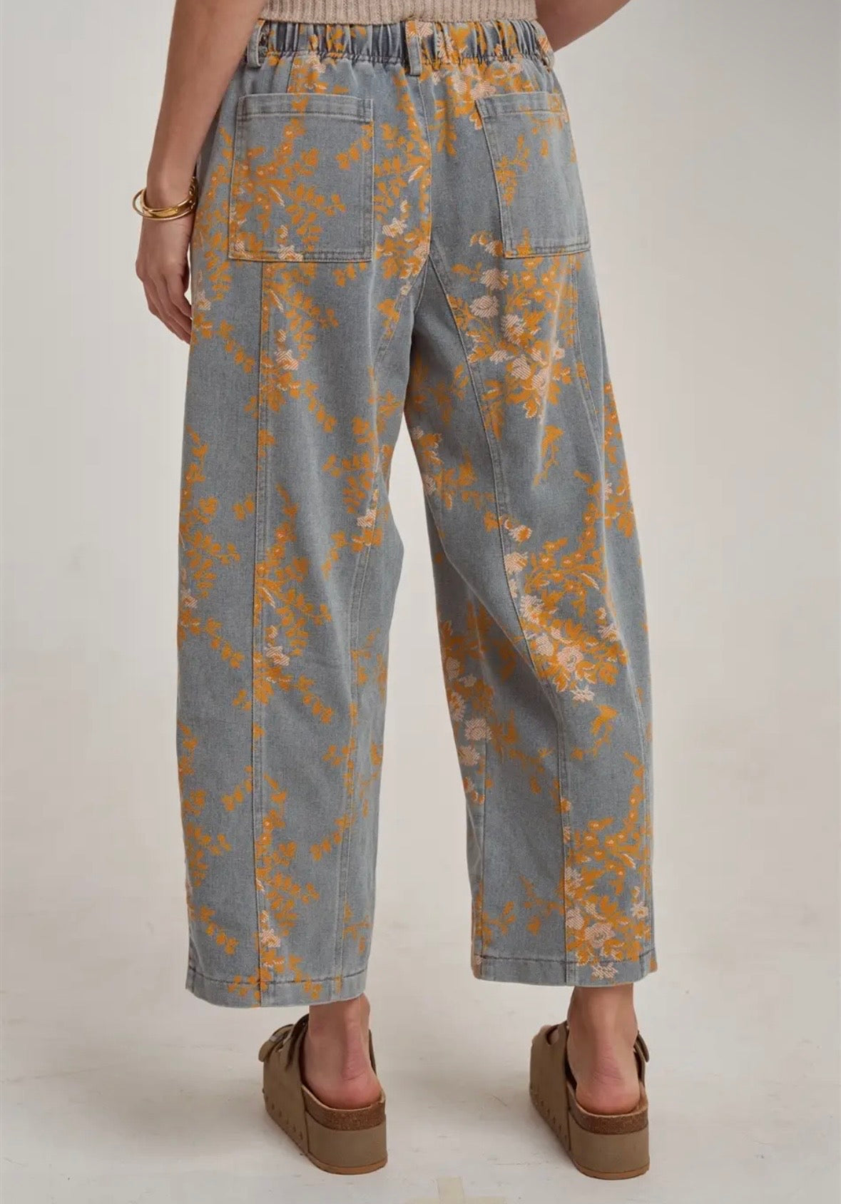 Mid Rise Relaxed Casual Fit Floral Denim