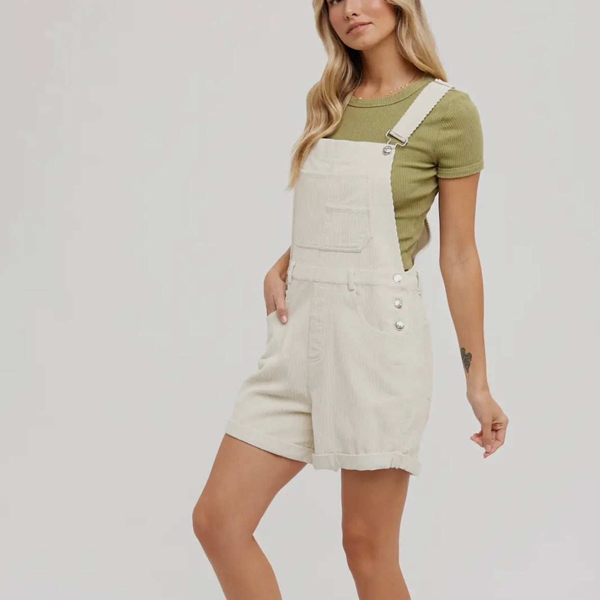 Bluivy Corduroy Short Overalls