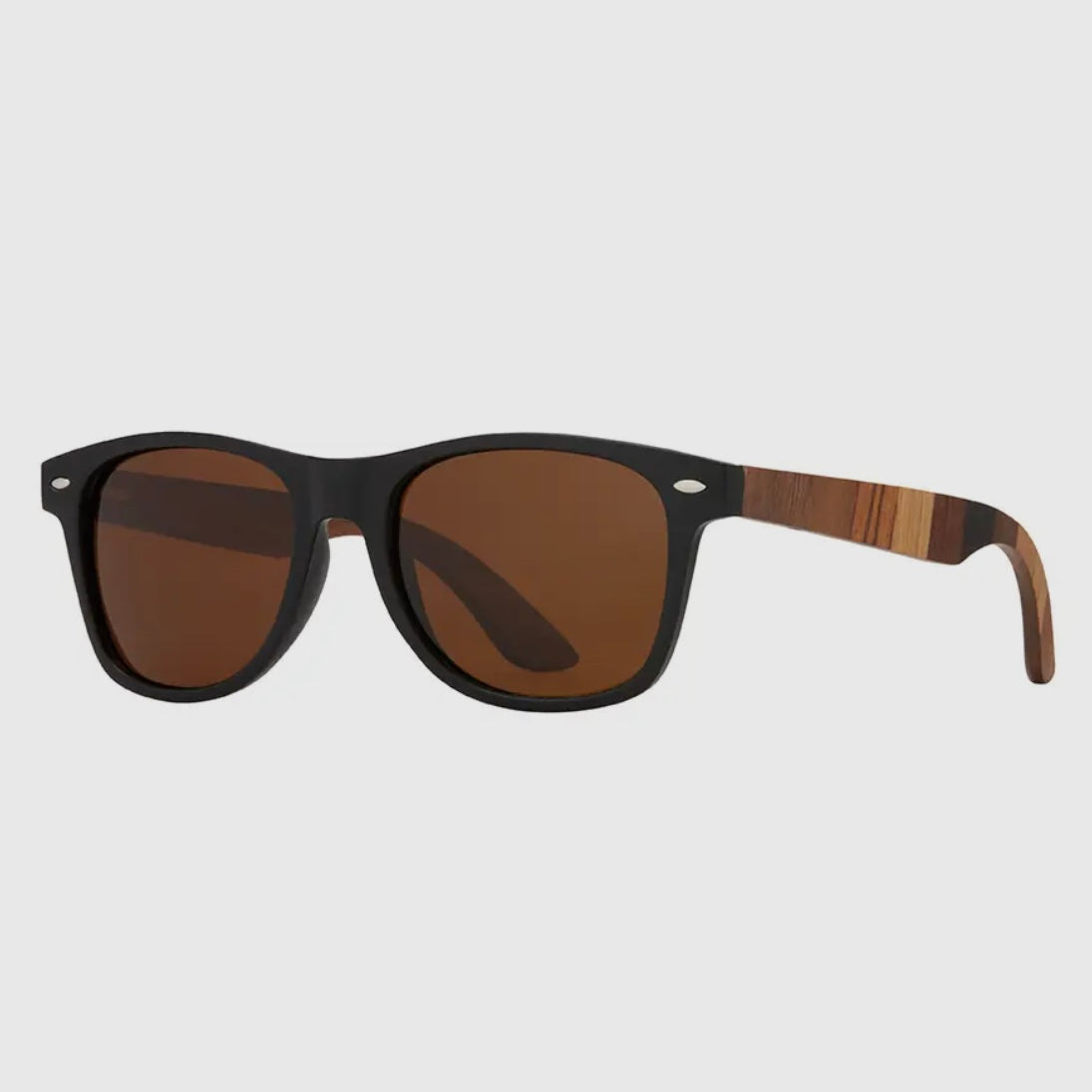 Blue Planet Eco-Eyewear  Forest - Matte Onyx / Multi Color Wood / Brown Polorized