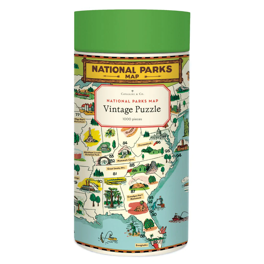 Cavallini & Co National Parks Map- 1,000 Piece Puzzle