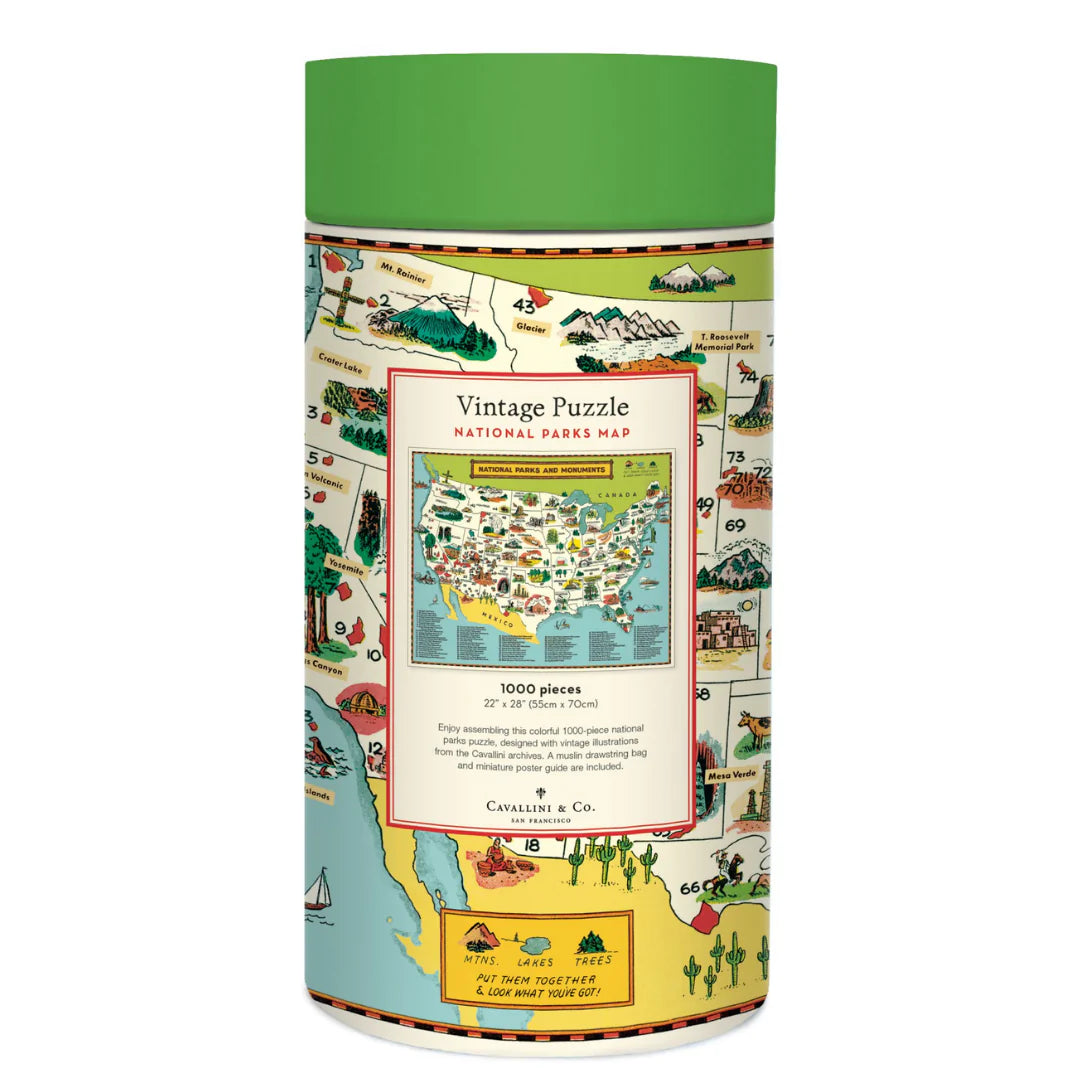 Cavallini & Co National Parks Map- 1,000 Piece Puzzle