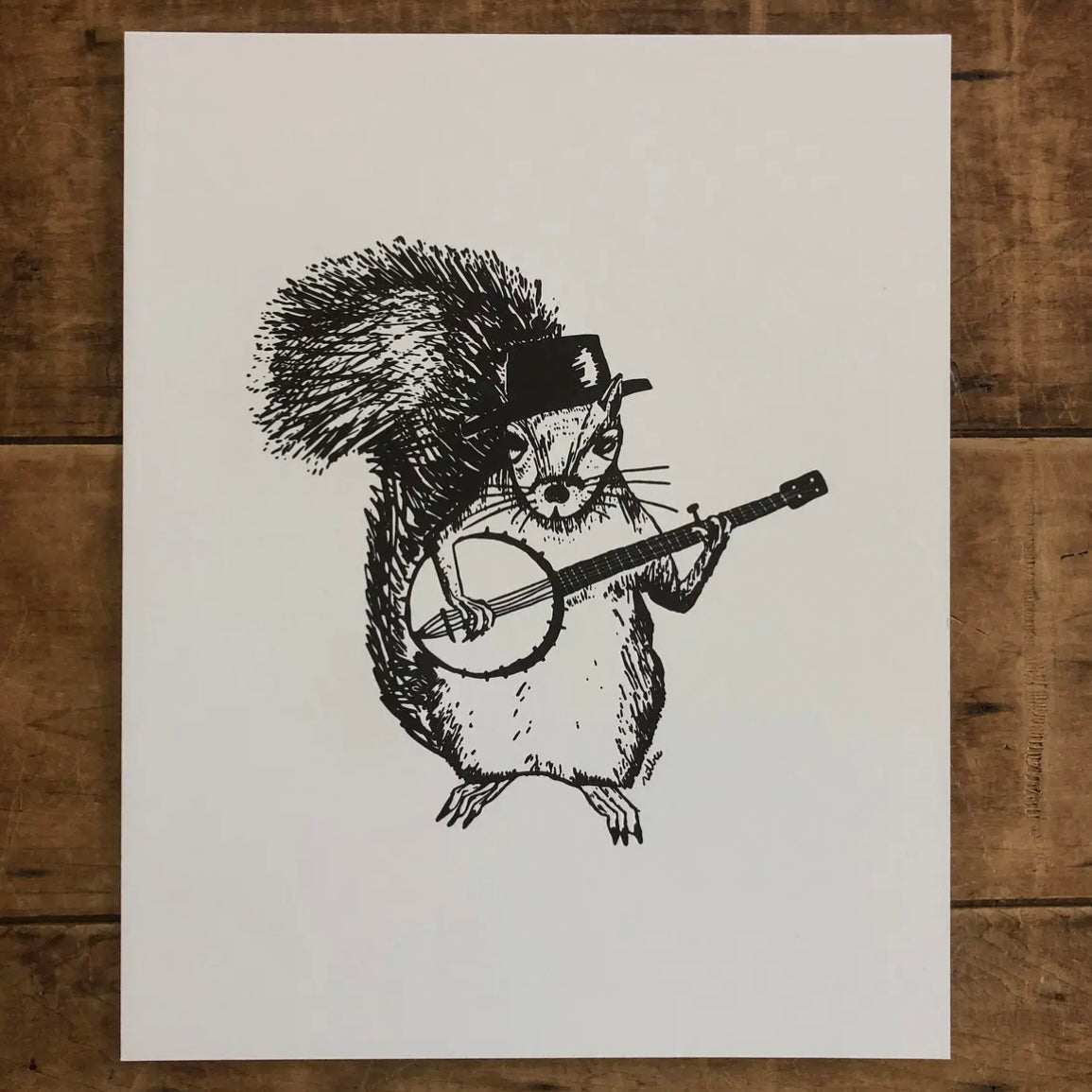 Ratbee Press 8" x 10" Banjo Squirrel Print