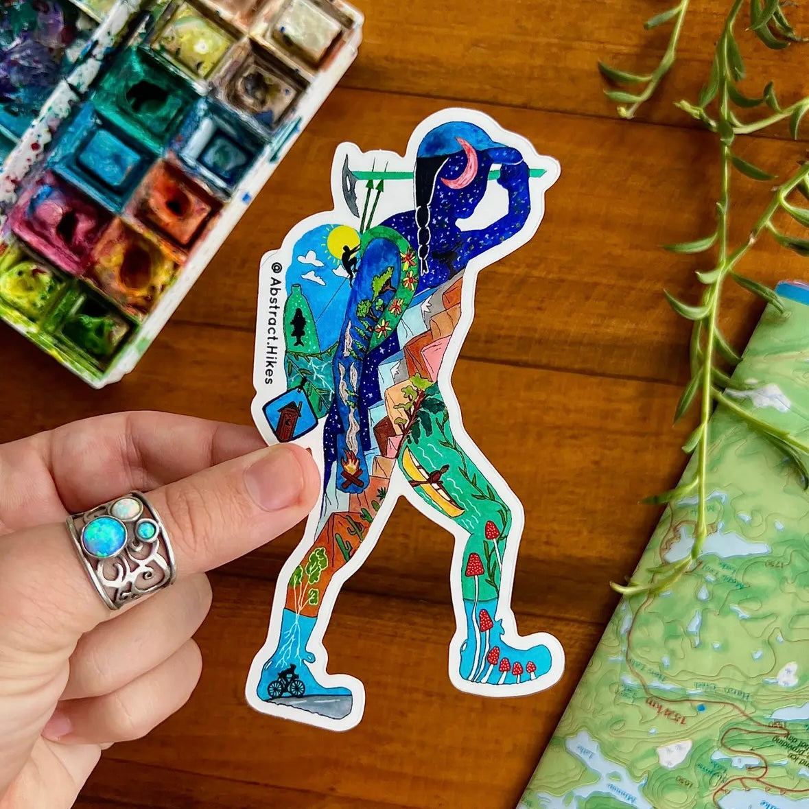 Abstract Hikes Stickers