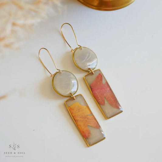 Seed & Soil Modern Shape Oak Earrings