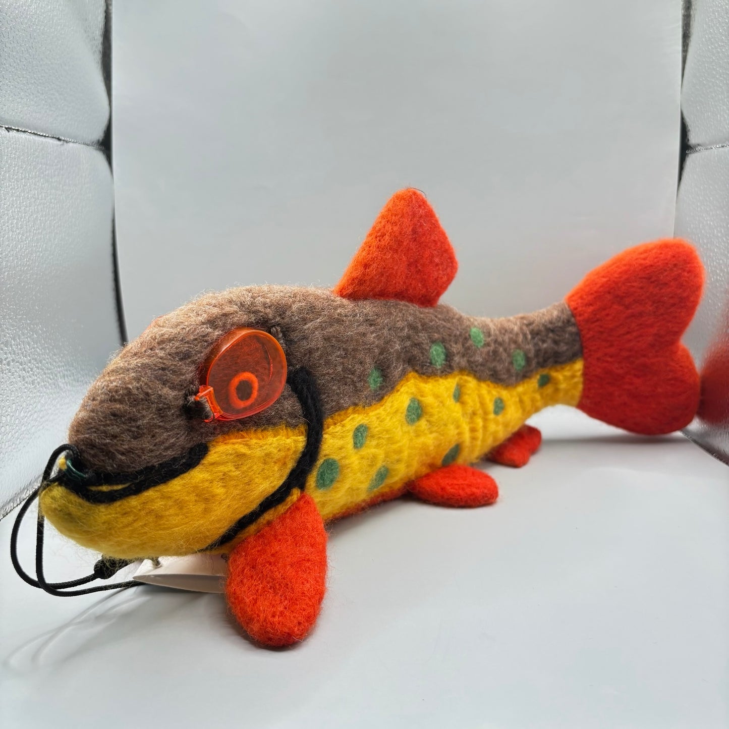 Needle Felting Trout with Goggles - Handmade in Tellico Plains, TN