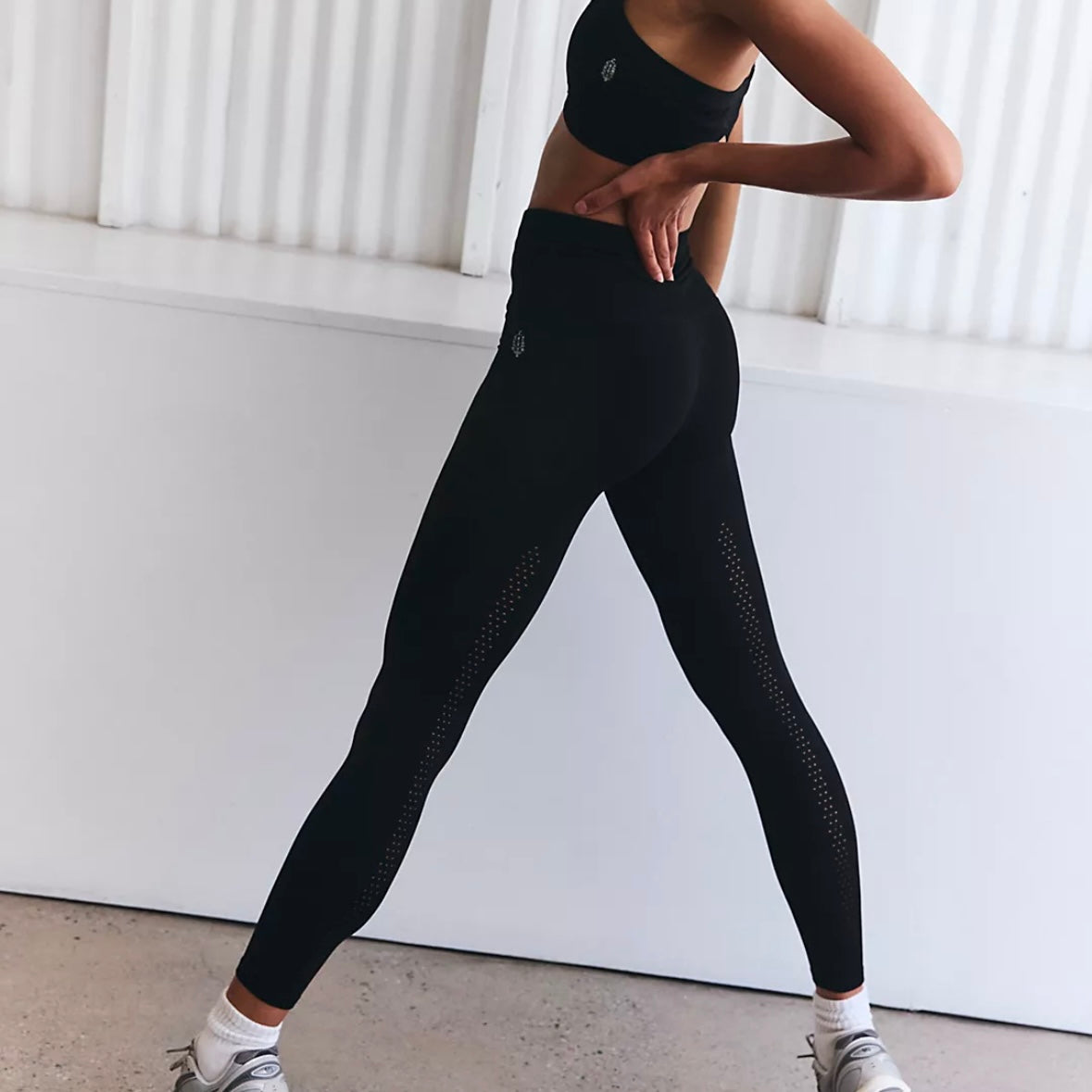 FP Movement High-Rise 7/8 Length Good Karma Leggings in Solid Black