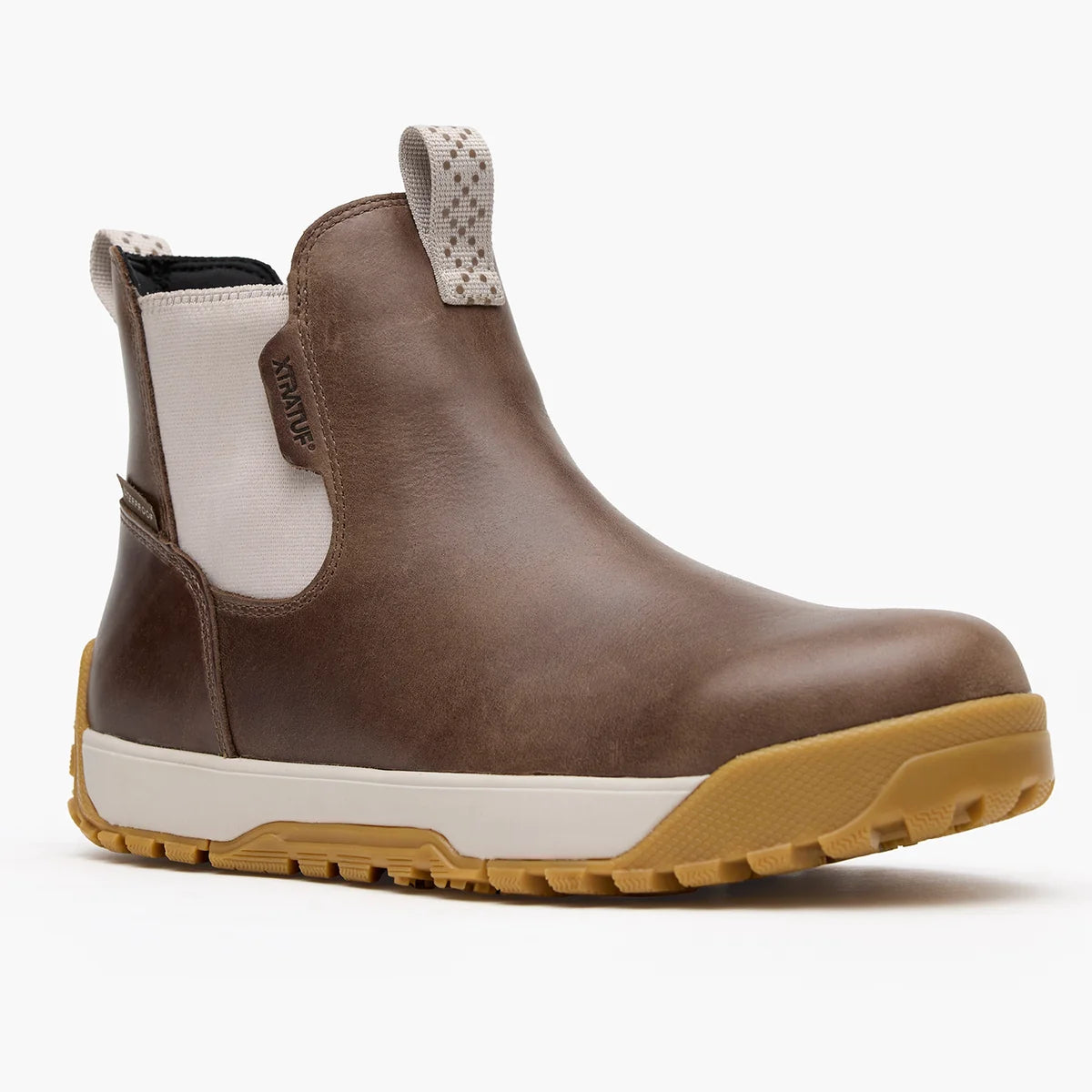 XTRATUF Women's Waterproof Leather Ankle Deck Boot in Fossil/Stone