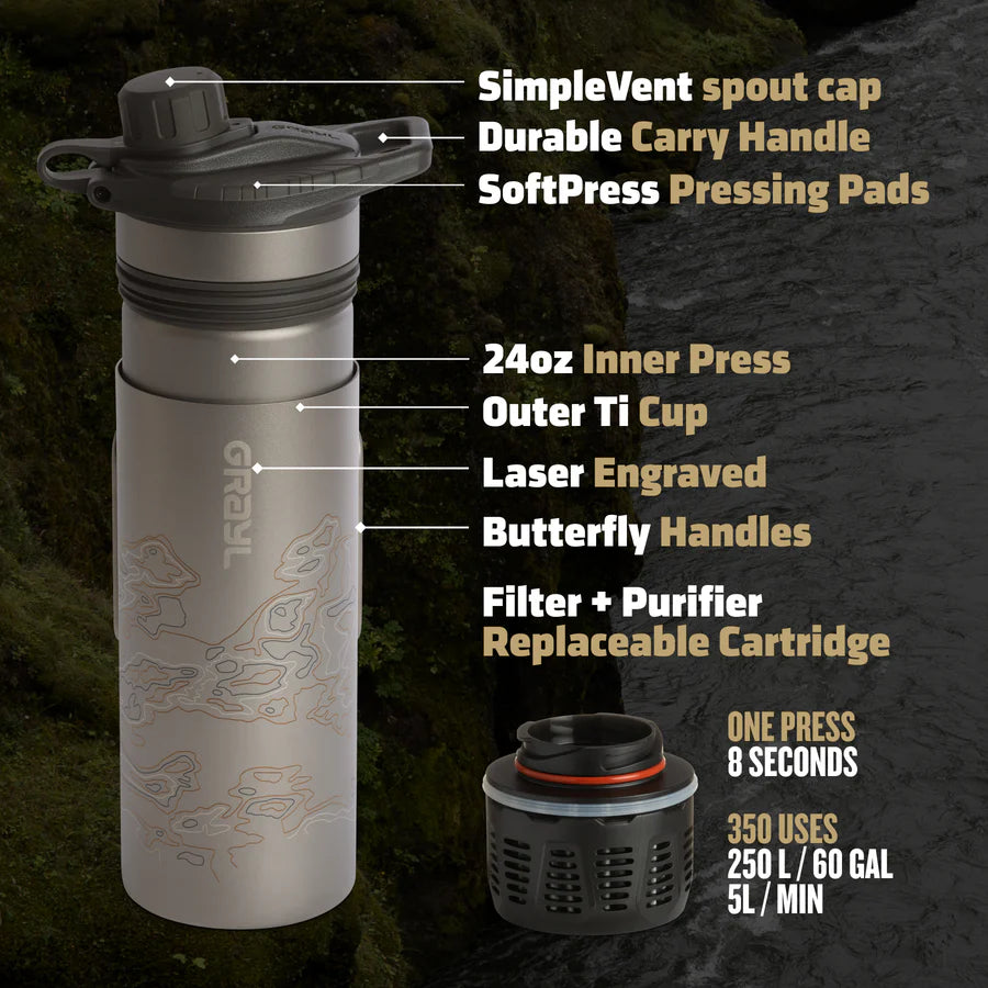 GRAYL 24oz GeoPress® Titanium Purifier
