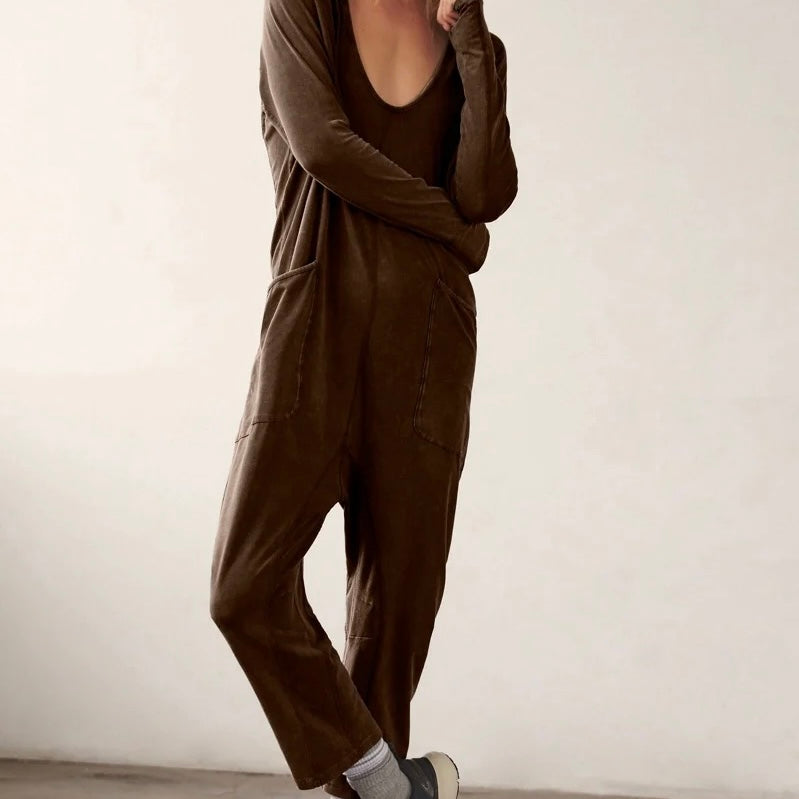 FP Movement Hot Shot Long Sleeve Onesie in Dark Espresso