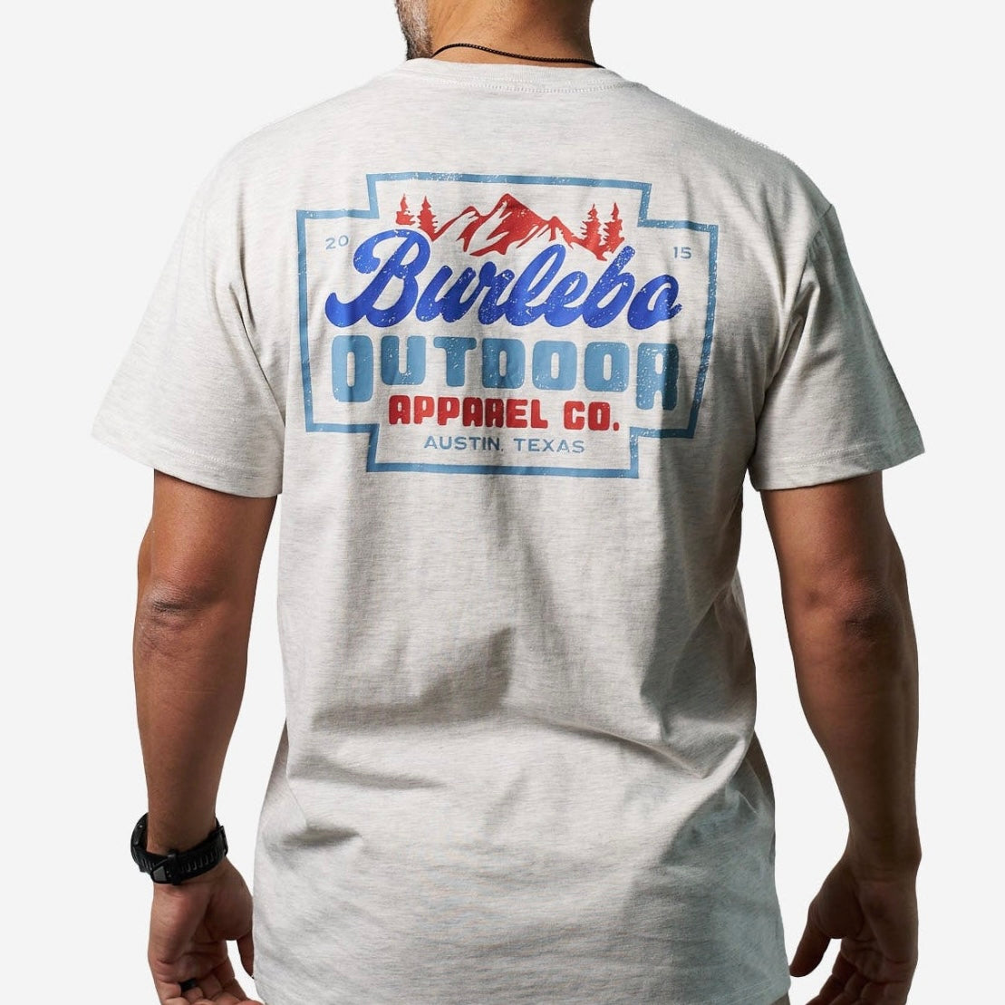 Burlebo Short Sleeve Tee - Mountain Range - Ash Grey