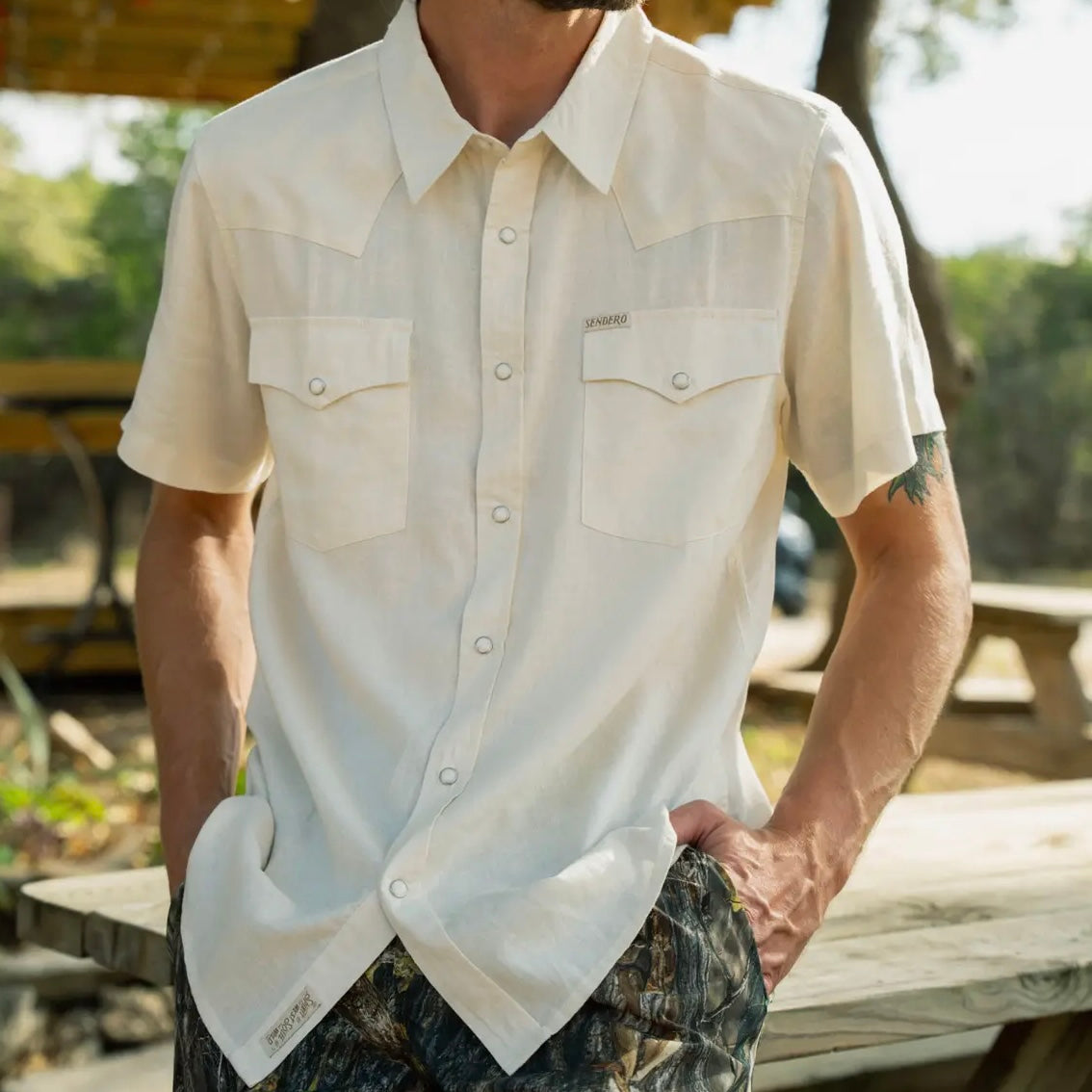 Sendero The Wyatt Pearl Snap Short Sleeve Solid Shirt