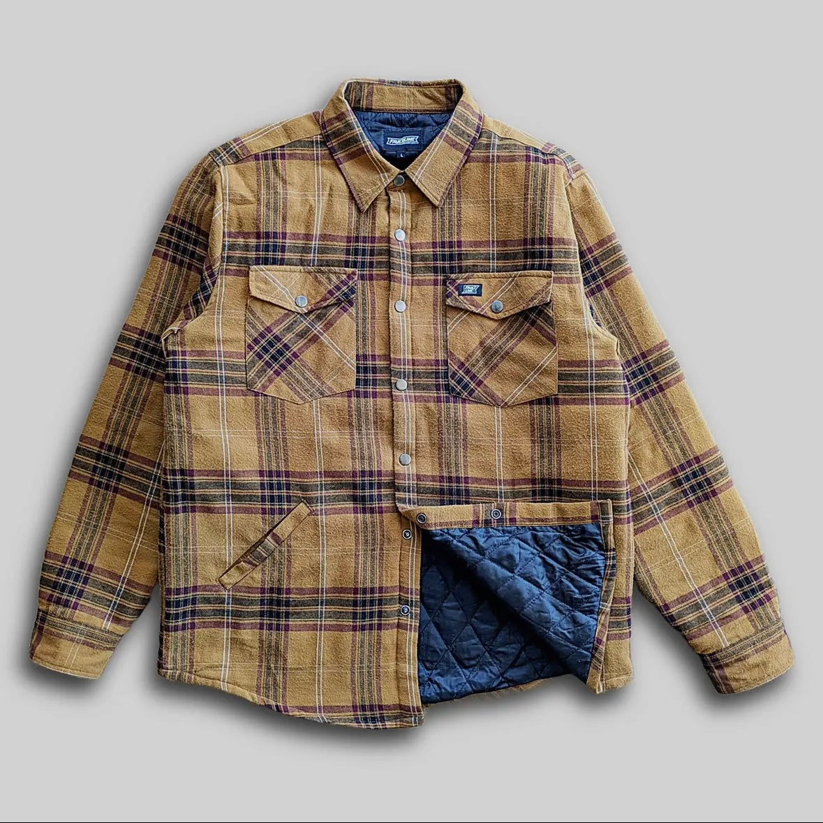 FaultLine395 Juniper Insulated Flannel Shacket-Dijon/Maroon