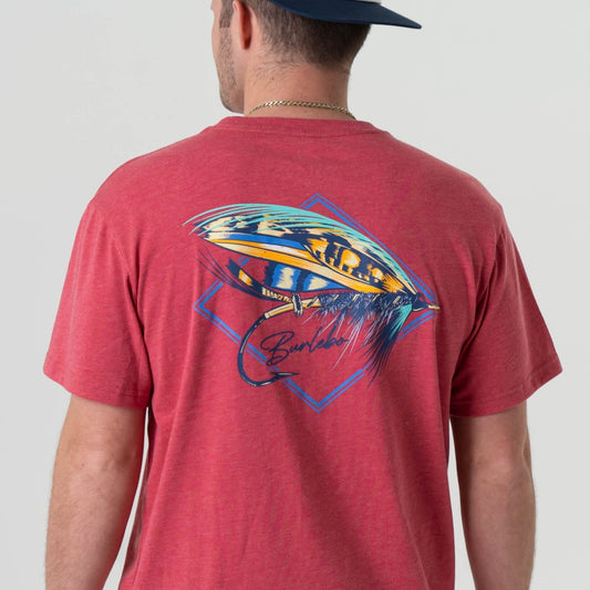 Burlebo Short Sleeve T Shirt Big Fly - Heather Crimson