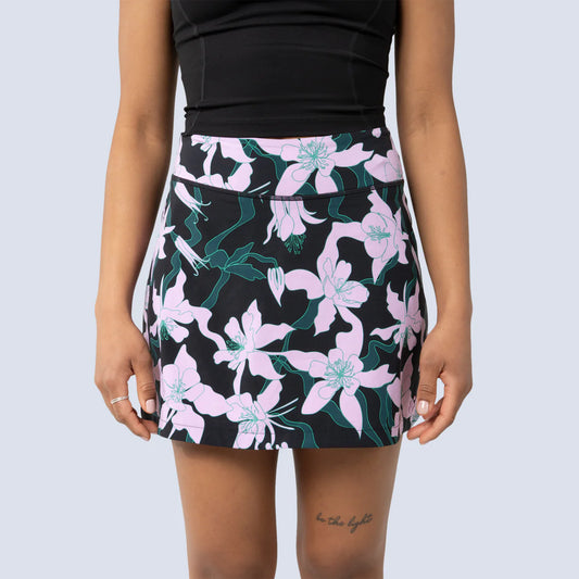 Wild Rye Parker Skort in Black Aquila Bloom