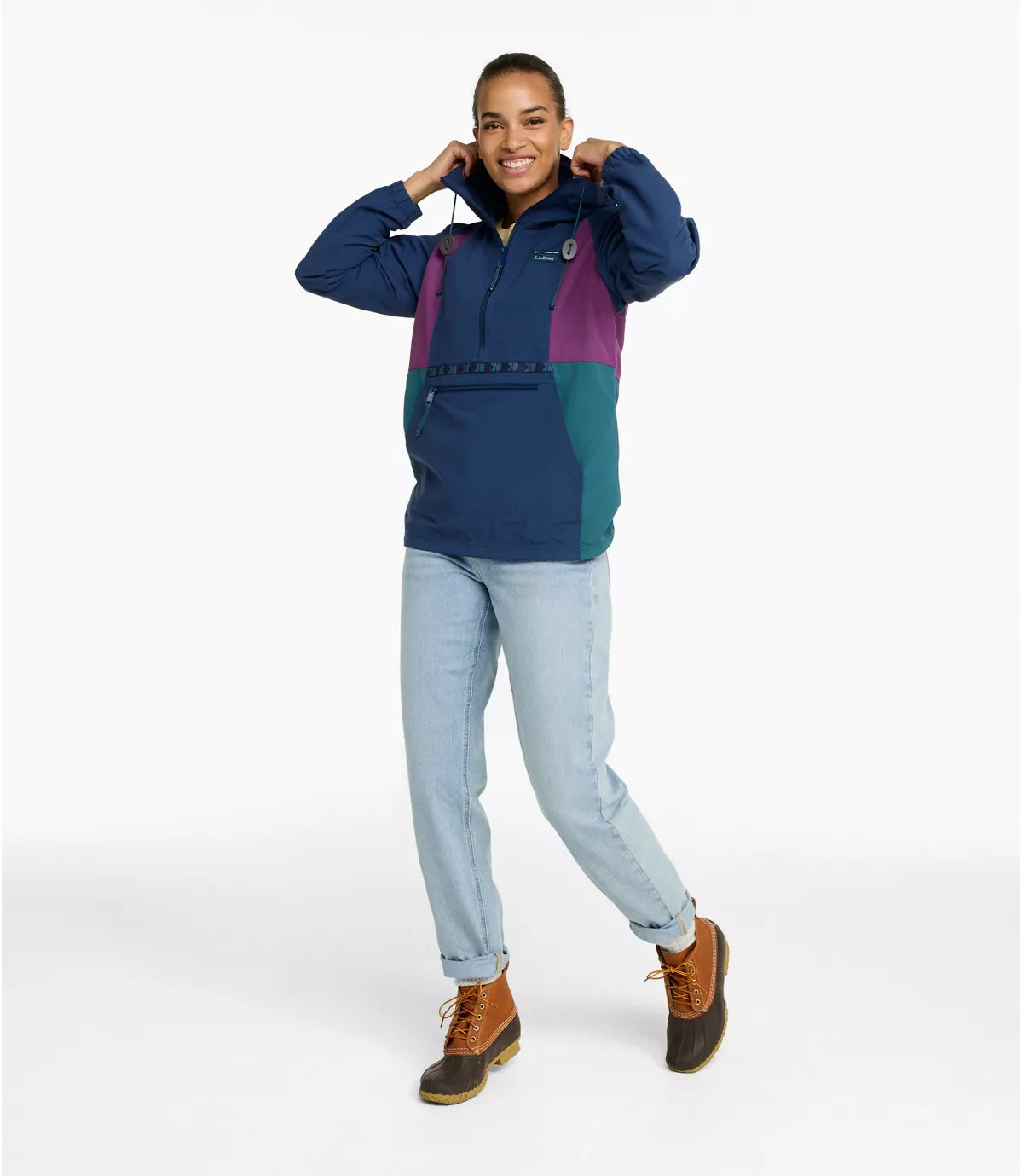 L.L. Bean Mountain Classic Anorak W's Reg Mariner Blue/Wood Violet