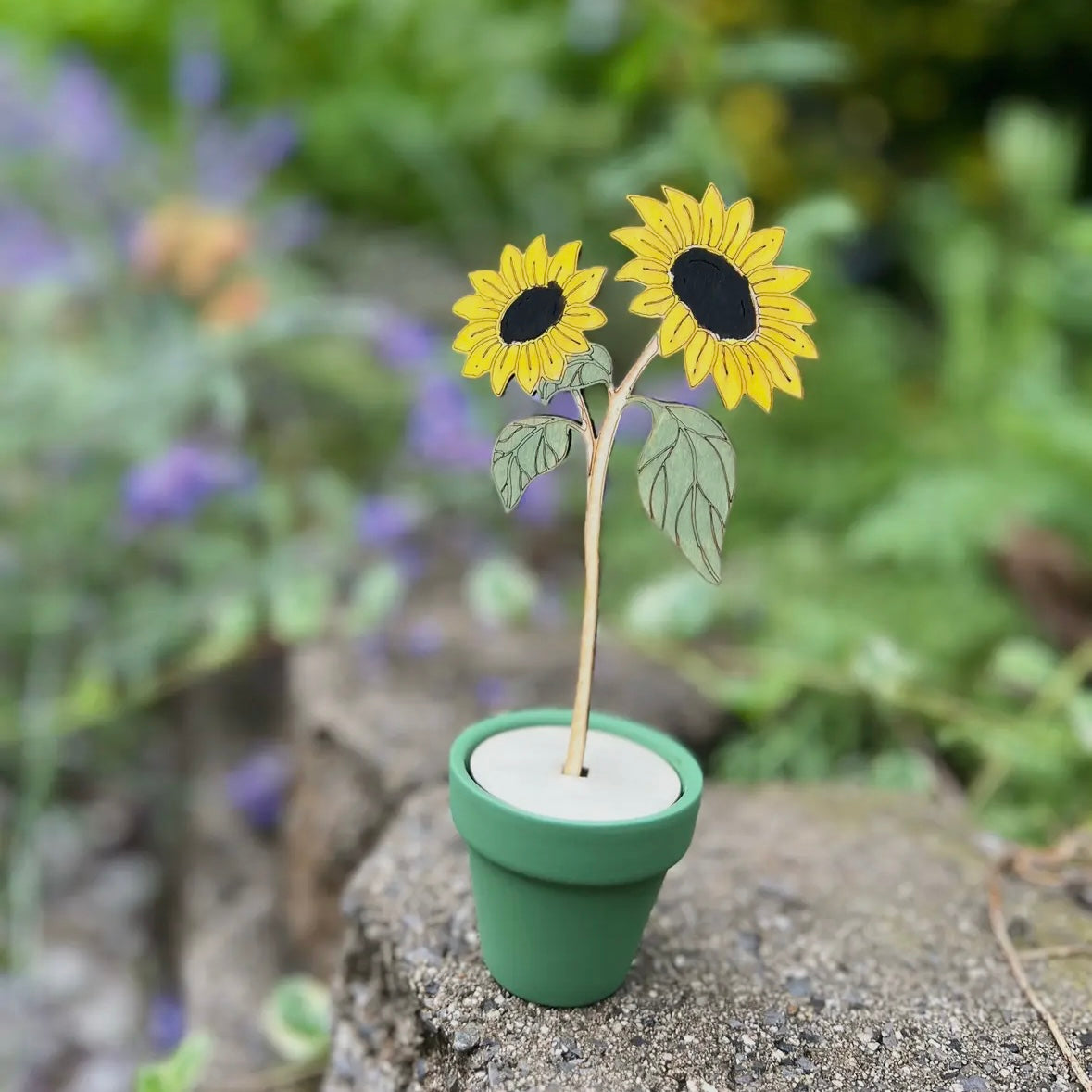 Hand Painted Wooden Flower