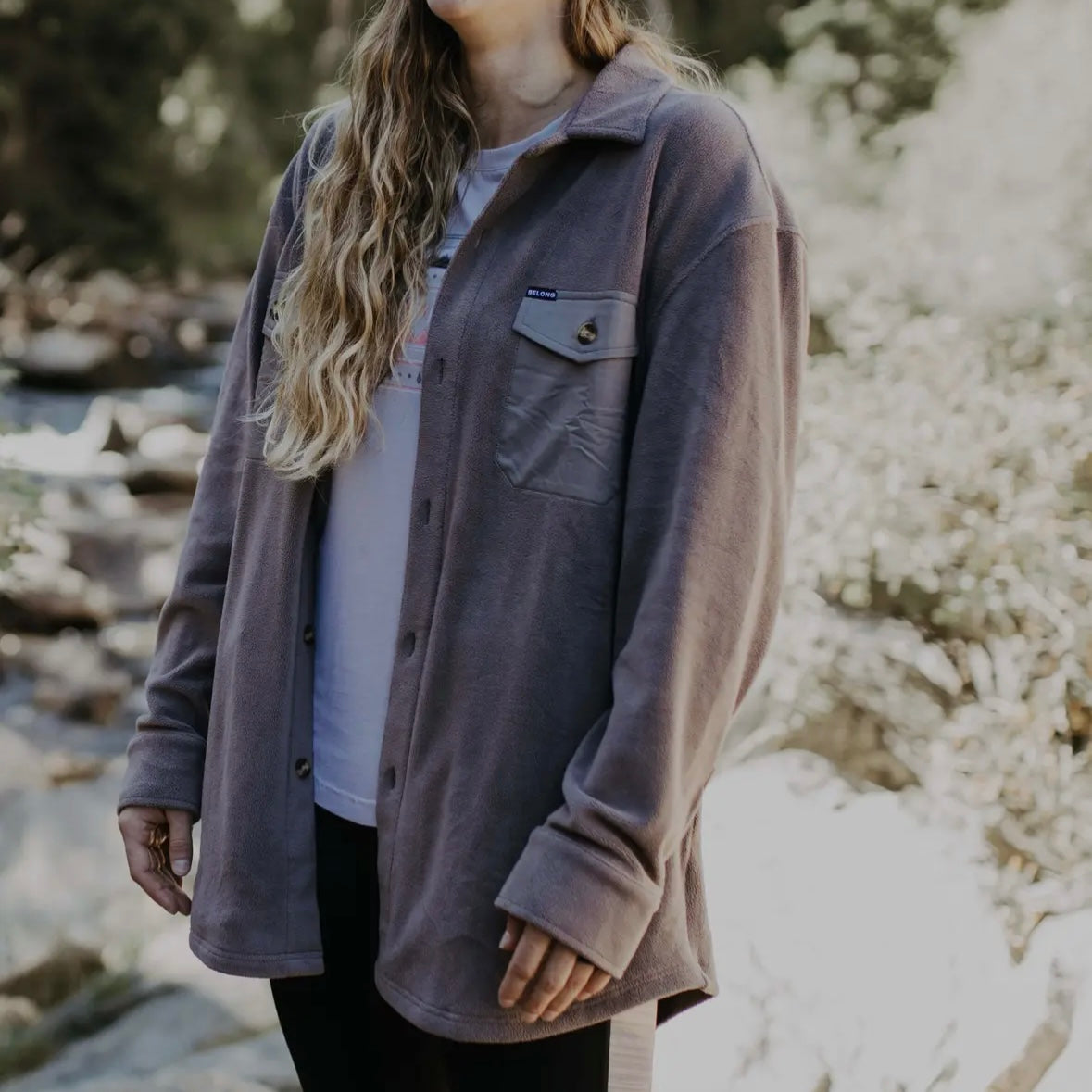 Belong Designs Sawtooth Oversized Fleece Shacket