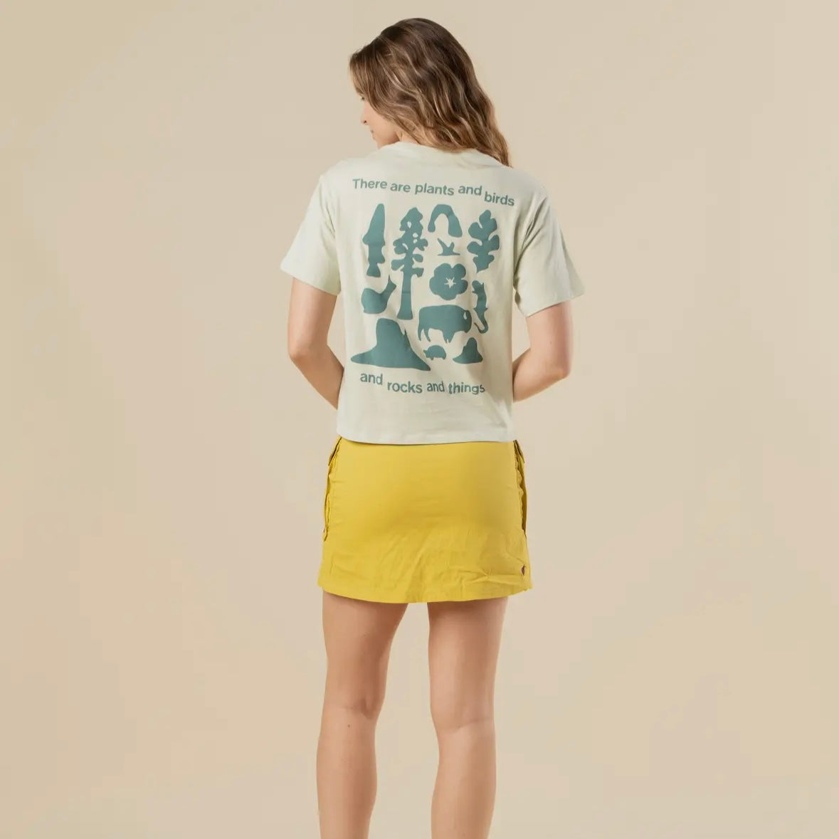 The Landmark Project Made To Be Outside Women's Short Sleeve Boxy Tee in Honeycomb