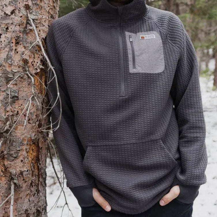 New Frontier Men's Waffle Tech Hoodie in Carbon