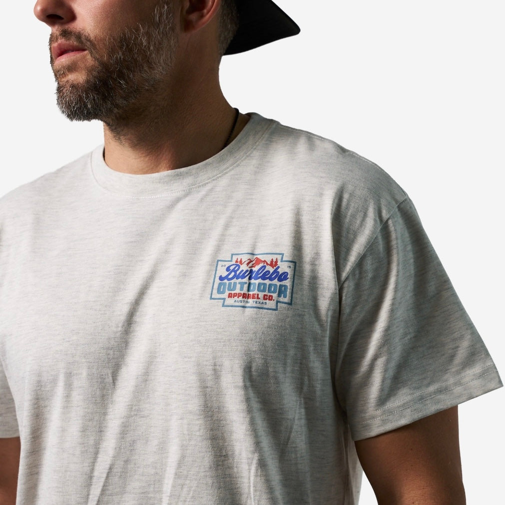 Burlebo Short Sleeve Tee - Mountain Range - Ash Grey