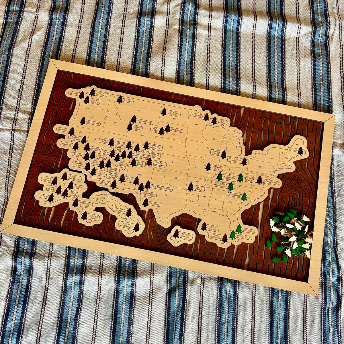 National Park Map Wood Sign (3 Layer)