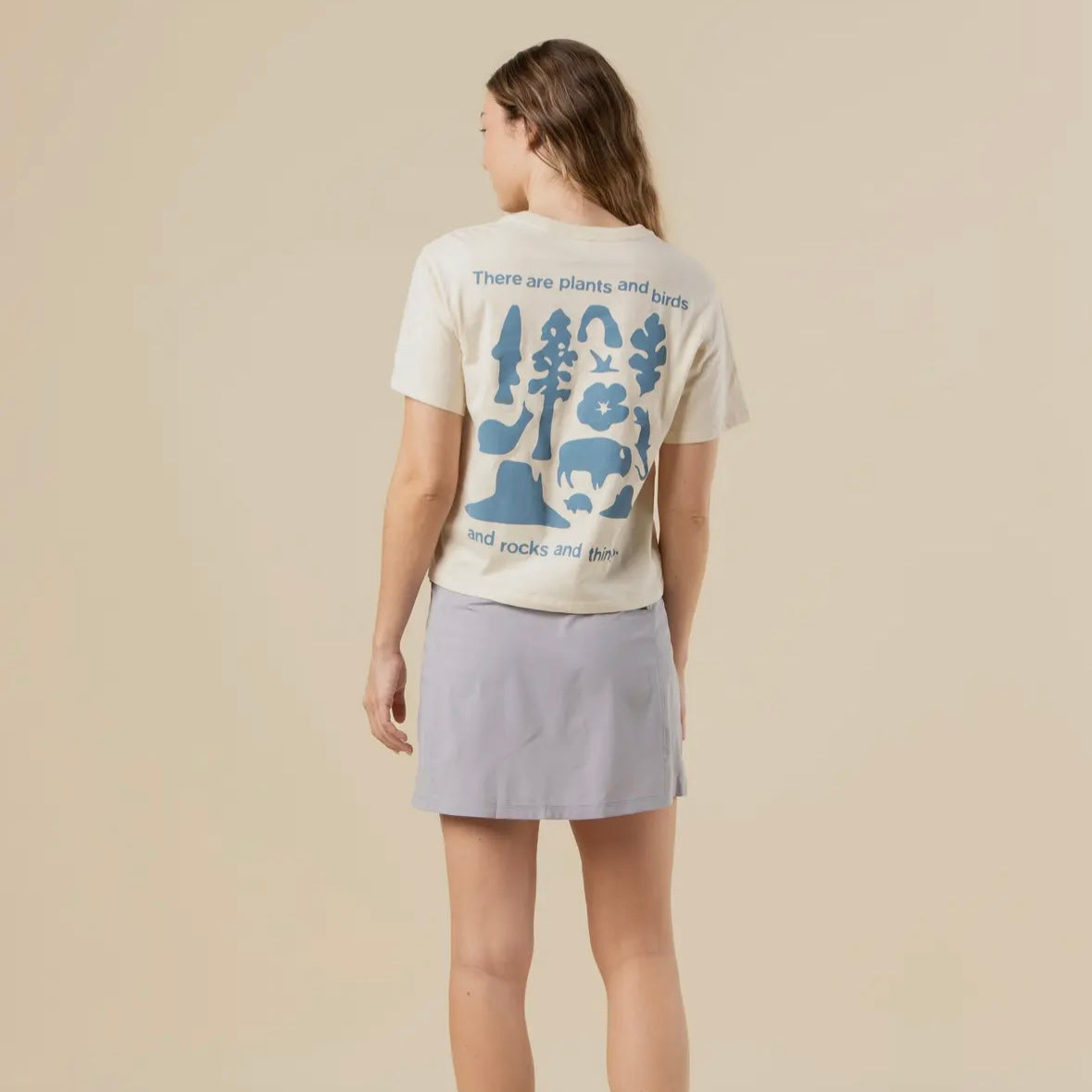 The Landmark Project Made To Be Outside Women's Short Sleeve Boxy Tee in Honeycomb