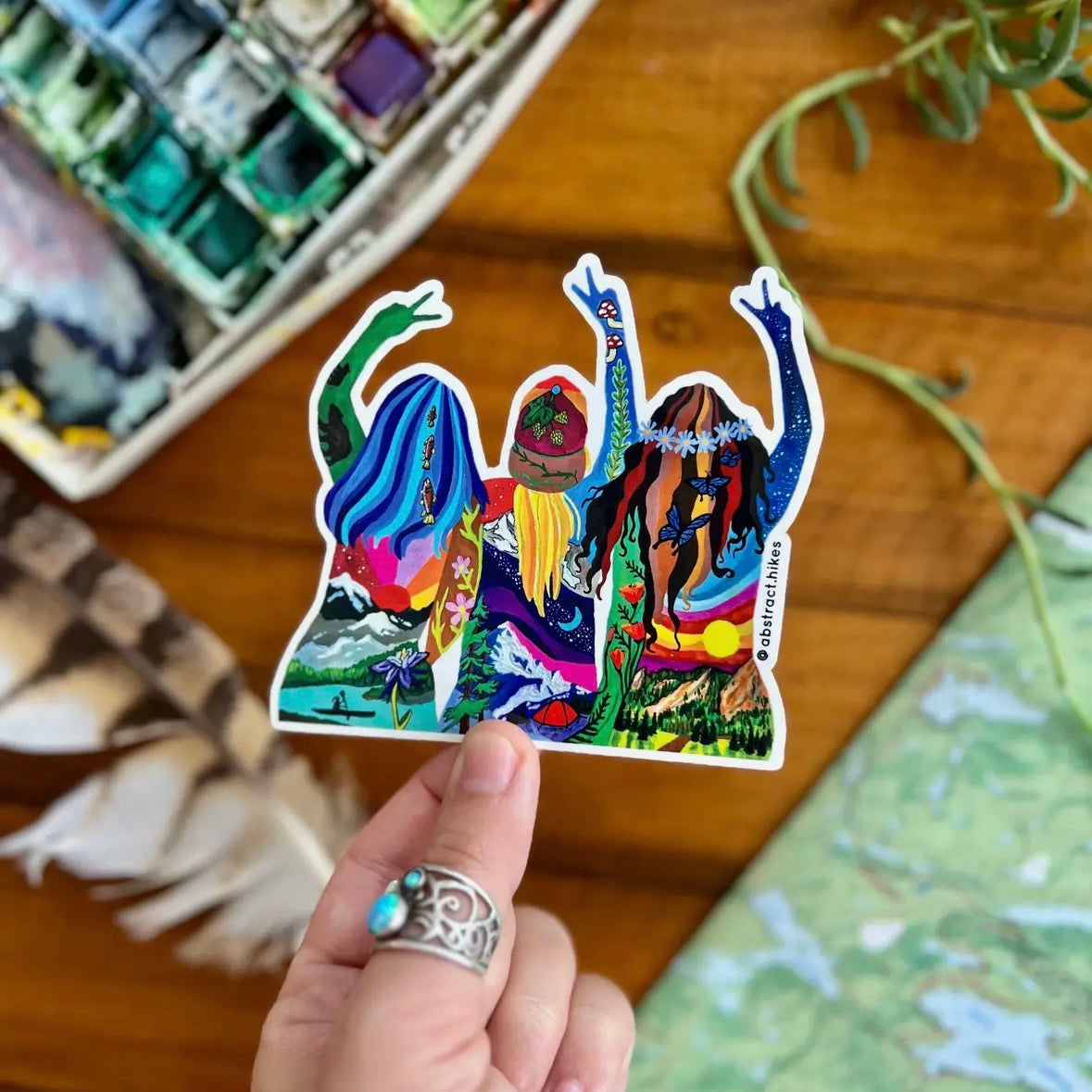 Abstract Hikes Stickers