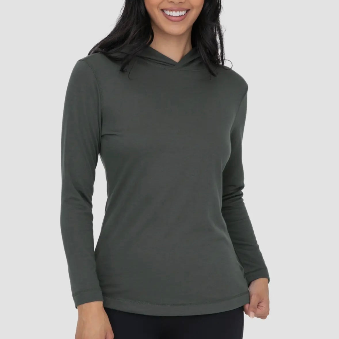 Slim Fit Women’s Hooded Pullover in Deep Forest