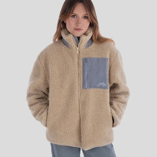 Jetty Cedar High Pile Fleece Jacket - Ivory