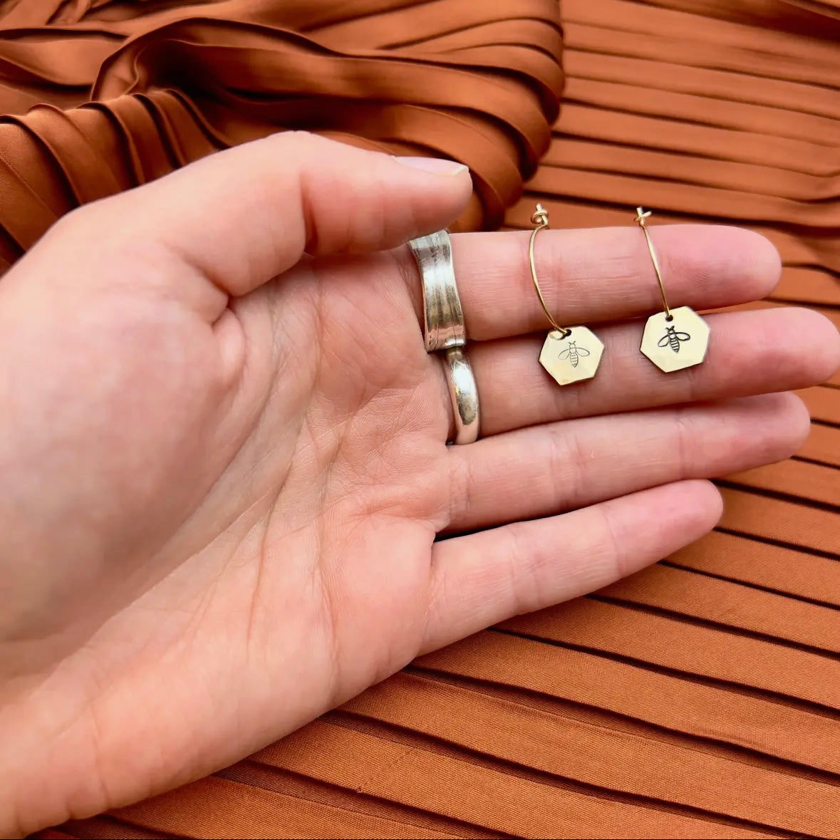 Fluff Hardware Hive Earrings - Gold