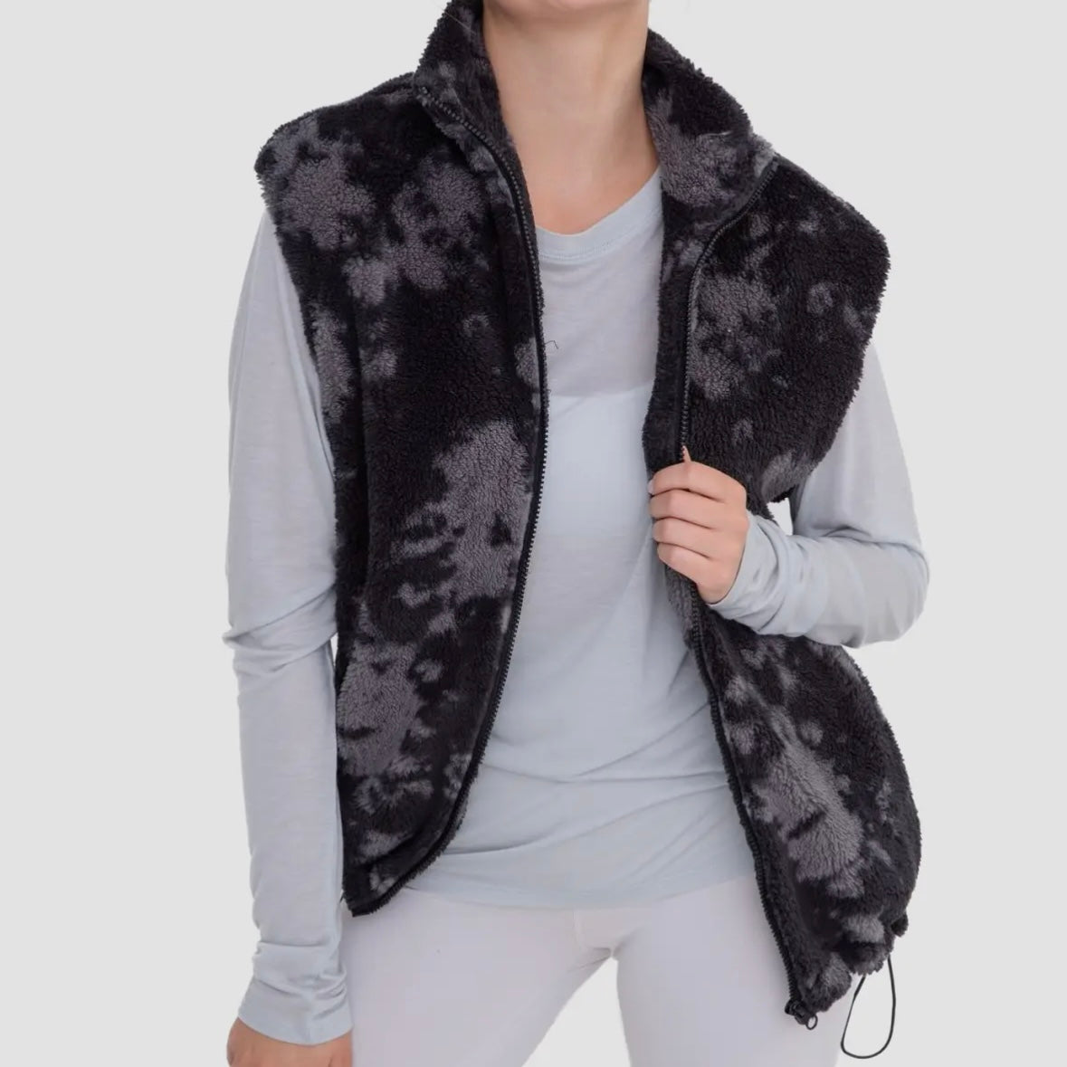 Dark Inkblot Oversized Sherpa Vest