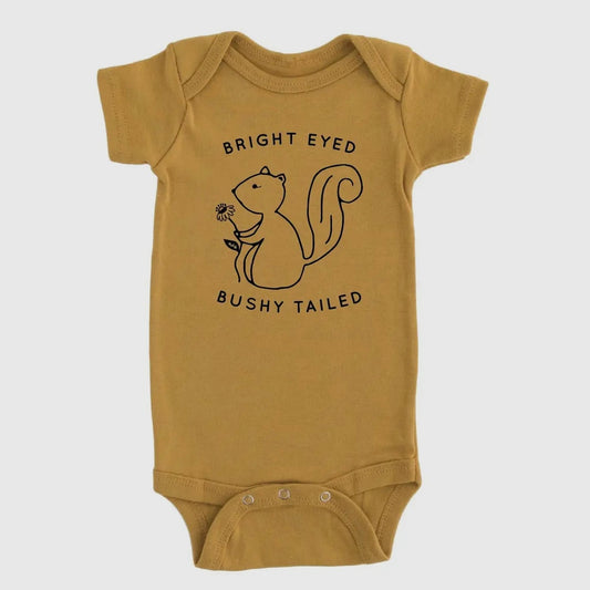 Nature Supply Co Illustrated Baby Onesie in Mustard