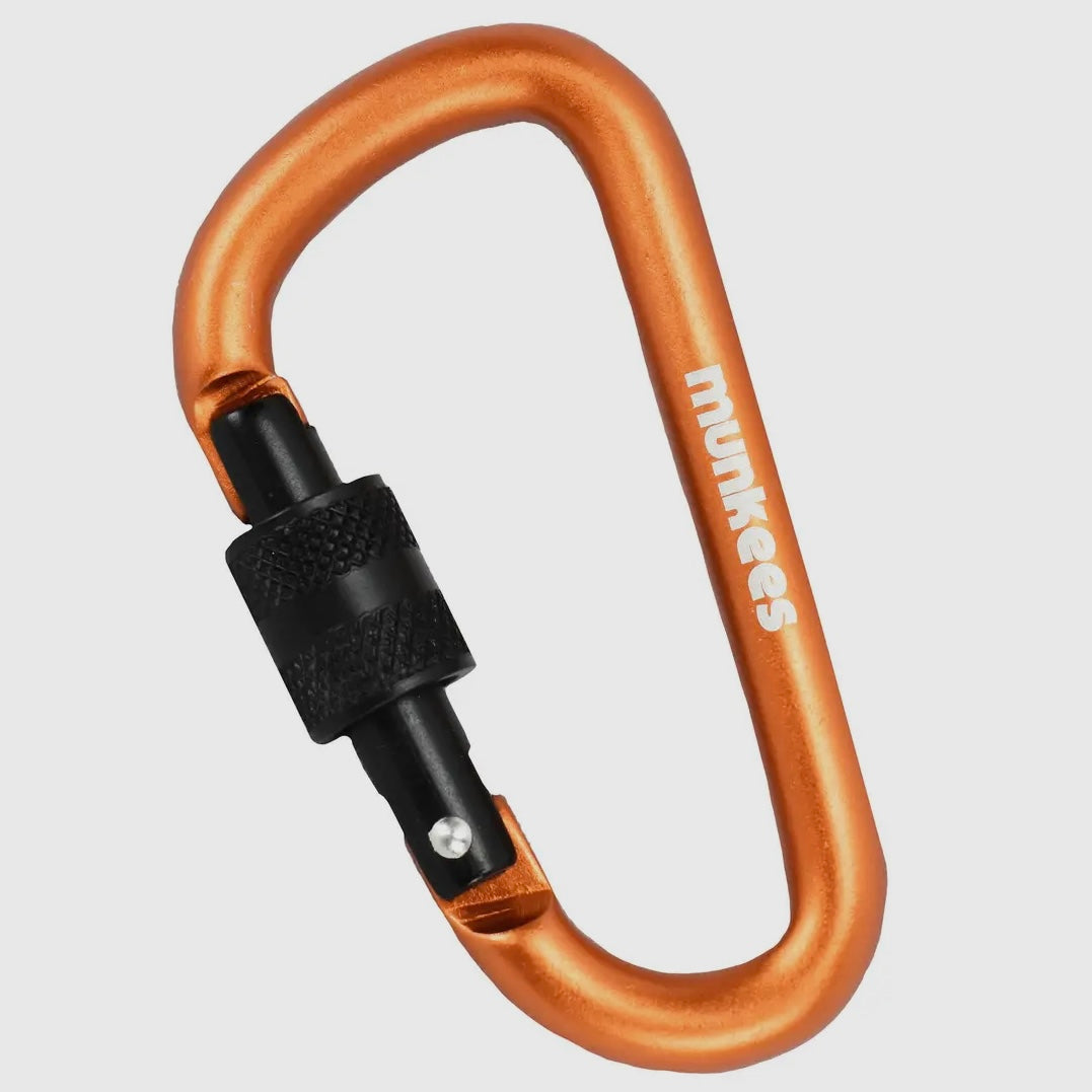 D Shaped Carabiner with Screw Lock