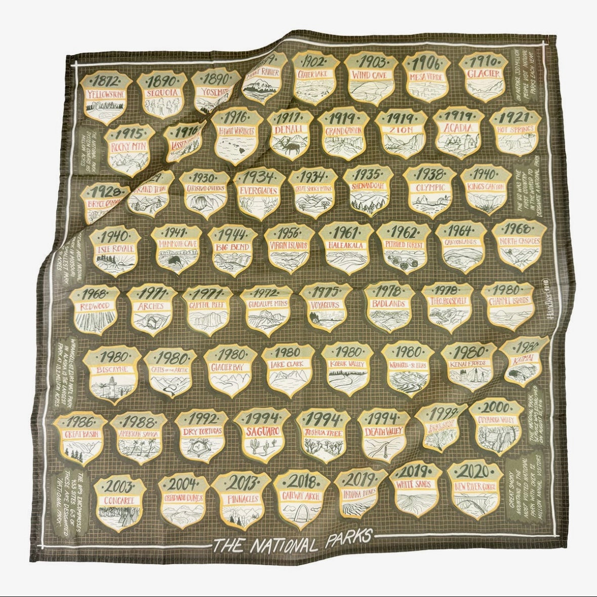 Handker Bandana 100% Organic Cotton 22" x 22"