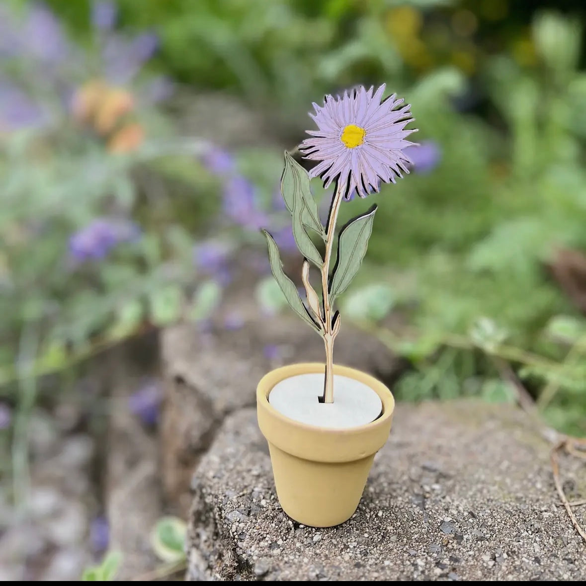 Hand Painted Wooden Flower