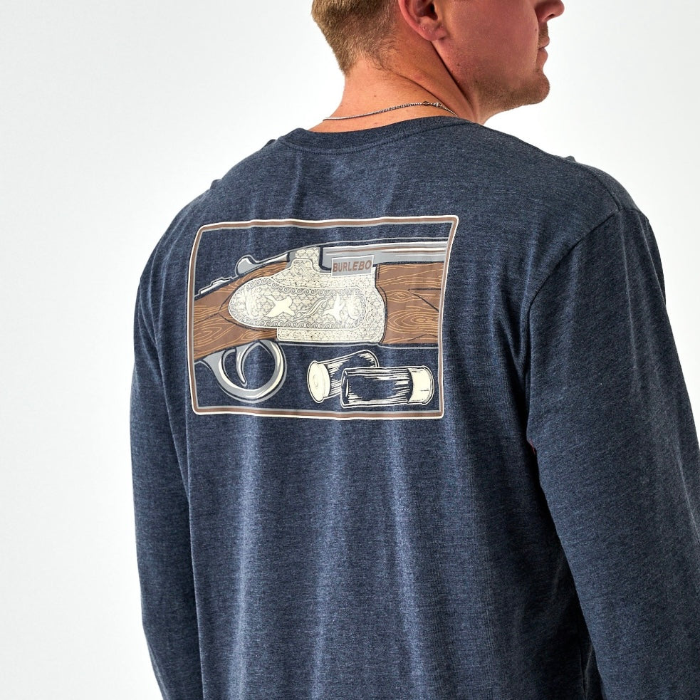 Burlebo Long Sleeve Tee Shotgun - Heather Navy