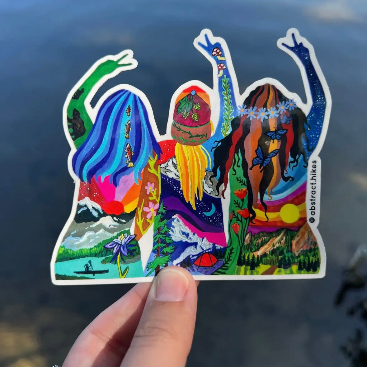 Abstract Hikes Stickers