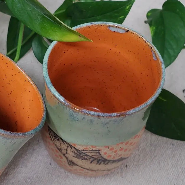 Turtle Hollow Pottery Orange Polka Dot Fish
