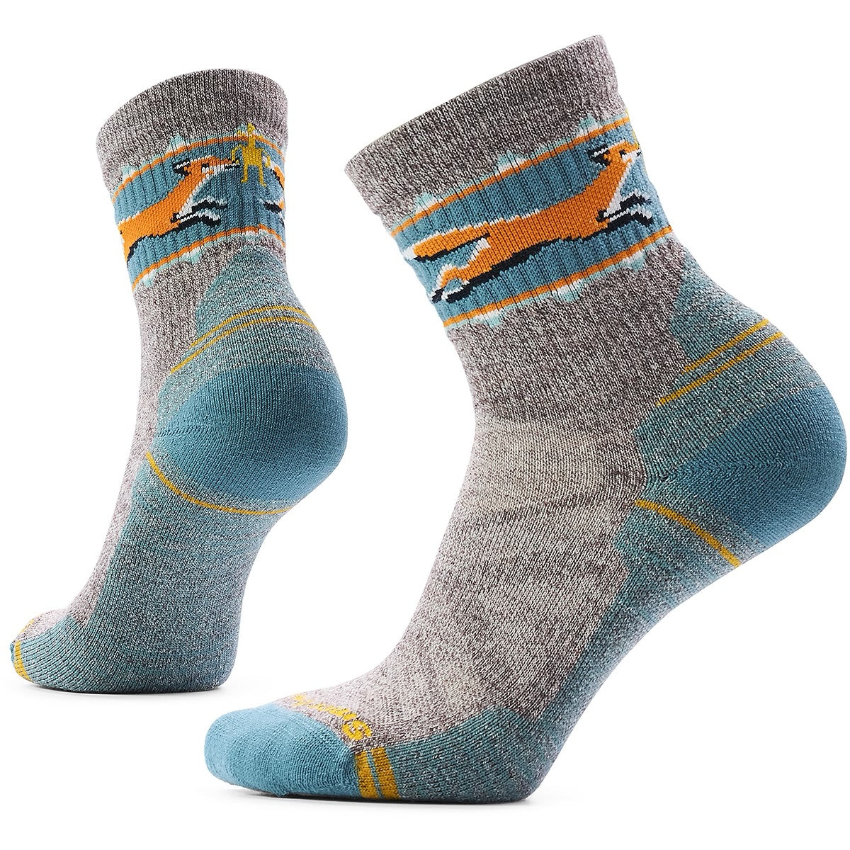 Smartwool Women's Hike Light Cushion Fox Meadow Mid Crew Socks Taupe / Natural Marl