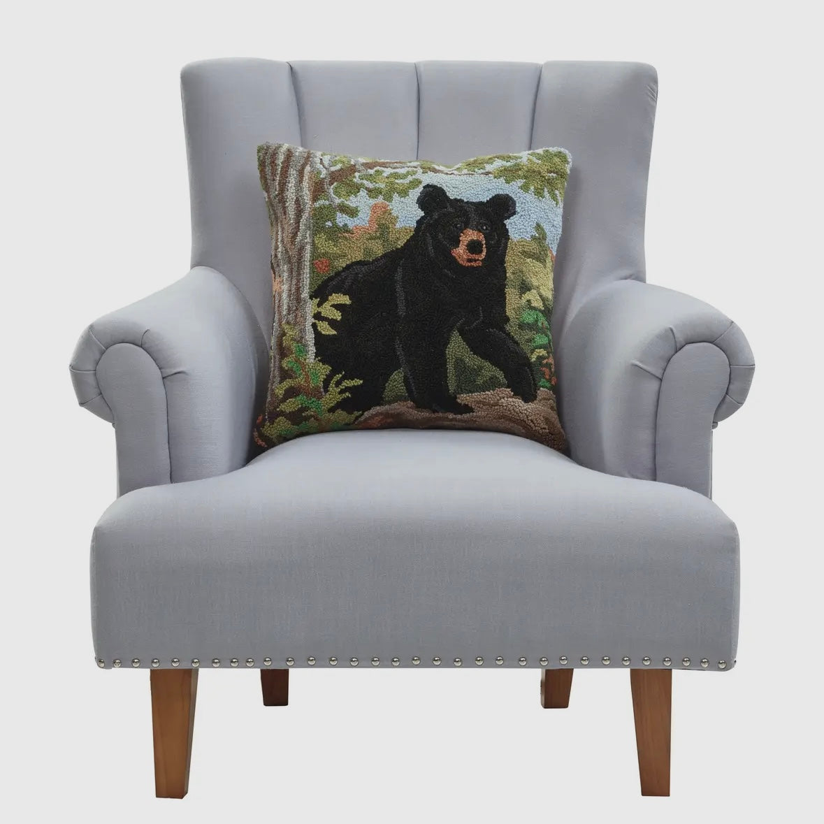 Black Bear Landscape Hook Pillow